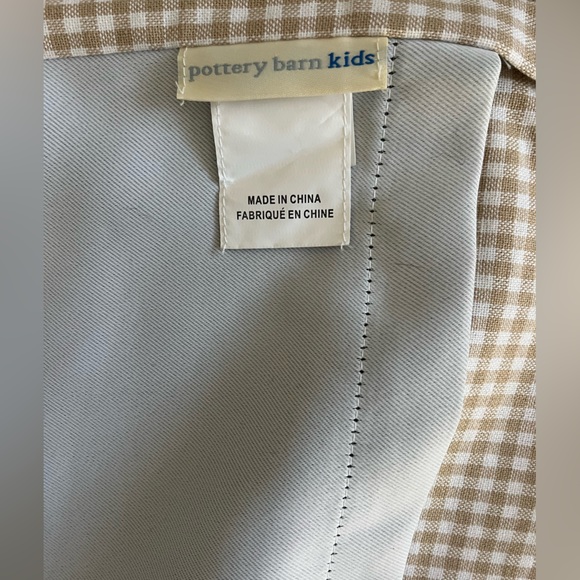 Pottery Barn Kids Cream and Tan Gingham Blackout Curtains - set of 2 - Picture 4 of 5
